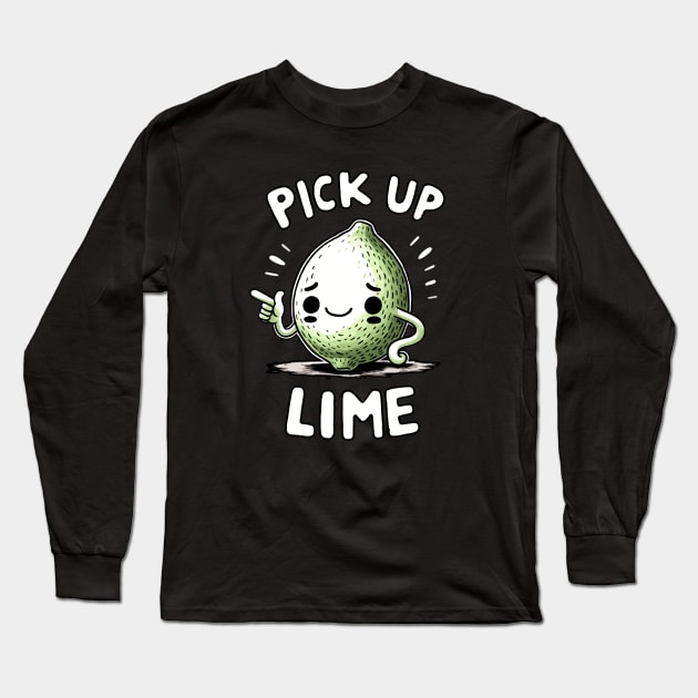 Pick up Line happy Lime Long Sleeve T-Shirt by DoodleDashDesigns